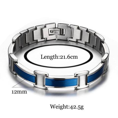Dr. Magnetic DRM10 Bracelet - Stainless Steel - Blue - Men