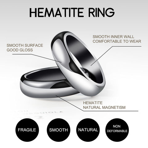 Dr. Magnetic DRM11 Ring - Hematite - Unisex  (Pack of 2 Pcs)