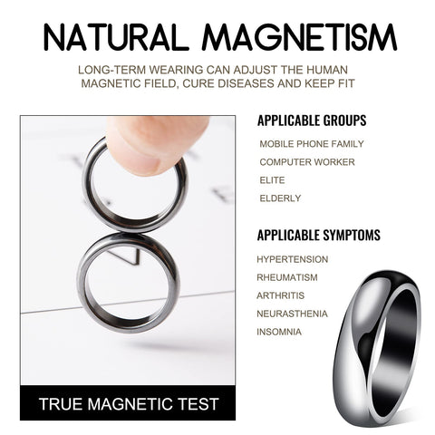 Dr. Magnetic DRM11 Ring - Hematite - Unisex  (Pack of 2 Pcs)