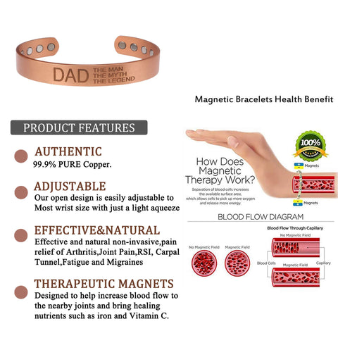 (Free Only Today) Dr. Magnetic DRM50 Bracelet - Red Copper - Men