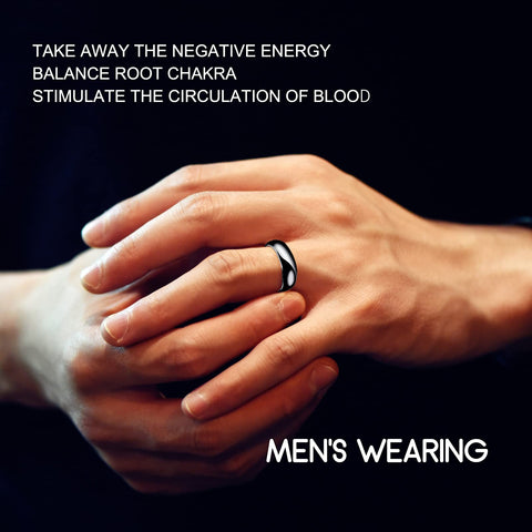 Dr. Magnetic DRM11 Ring - Hematite - Unisex  (Pack of 2 Pcs)