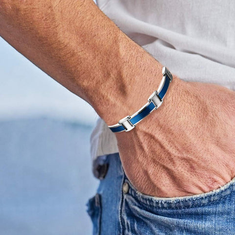 Dr. Magnetic DRM10 Bracelet - Stainless Steel - Blue - Men