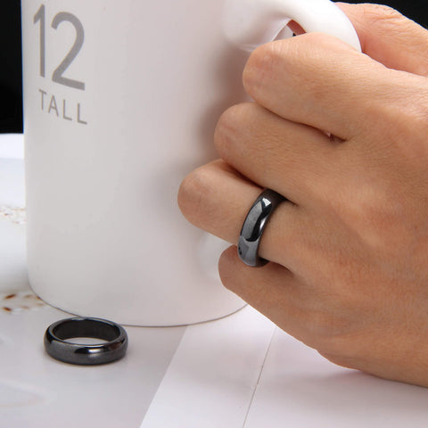 Dr. Magnetic DRM11 Ring - Hematite - Unisex  (Pack of 2 Pcs)