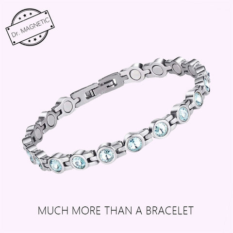 Dr. Magnetic DRM23 Bracelet - Stainless Steel - Birthstone - March - Women