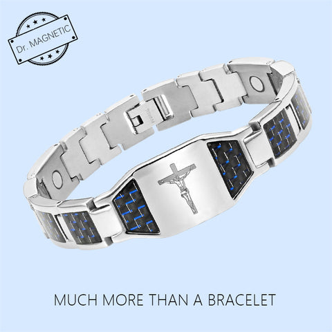 Dr. Magnetic DRM09 Bracelet - Stainless Steel - Silver & Blue - Men