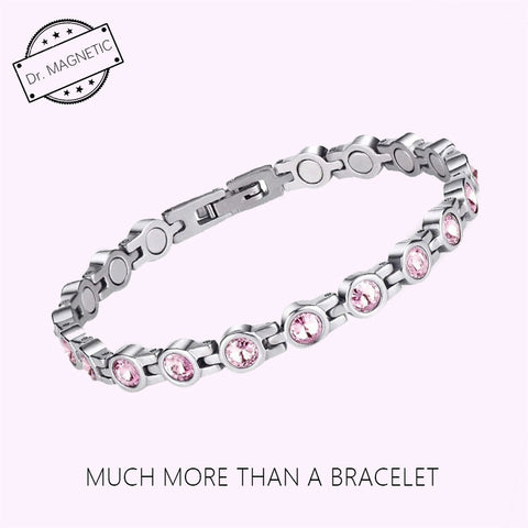 Dr. Magnetic DRM23 Bracelet - Stainless Steel - Birthstone - October - Women