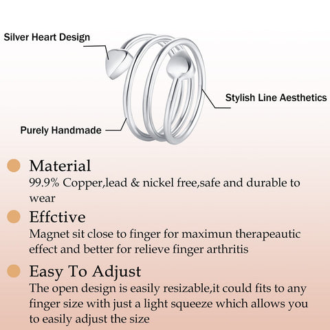 Dr. Magnetic DRM63 Ring - Stainless Steel - Women (Pack of 2 Pcs)