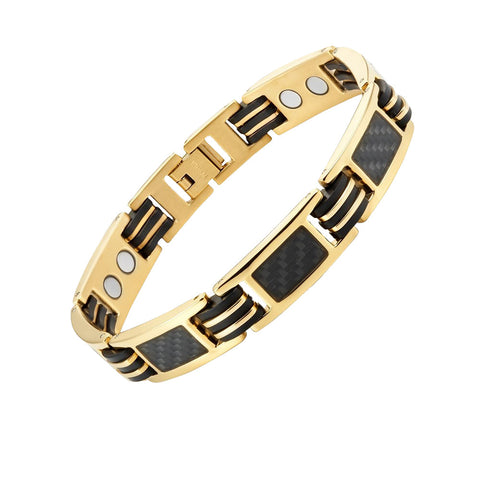Dr. Magnetic DRM46 Bracelet - Stainless Steel - Gold & Black - Men