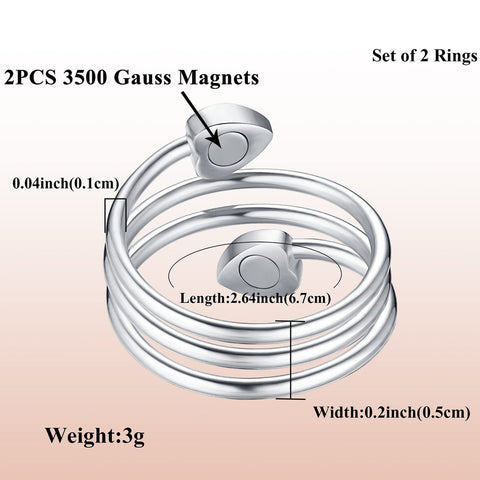 Dr. Magnetic DRM63 Ring - Stainless Steel - Women (Pack of 2 Pcs)