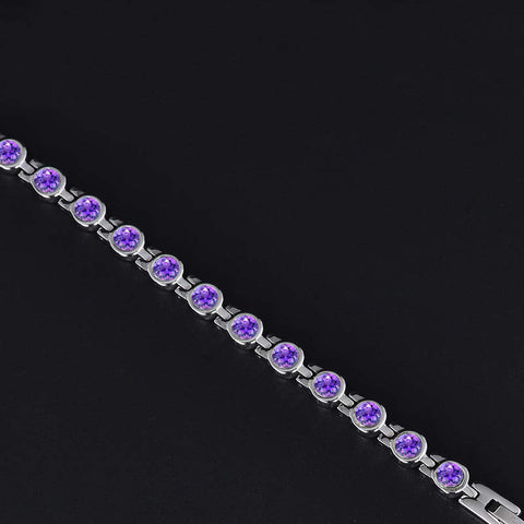 Dr. Magnetic DRM23 Bracelet - Stainless Steel - Birthstone - February - Women