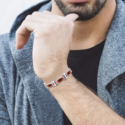 Dr. Magnetic DRM10 Bracelet - Stainless Steel - Brown - Men