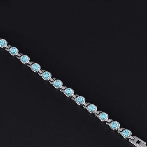 Dr. Magnetic DRM23 Bracelet - Stainless Steel - Birthstone - March - Women