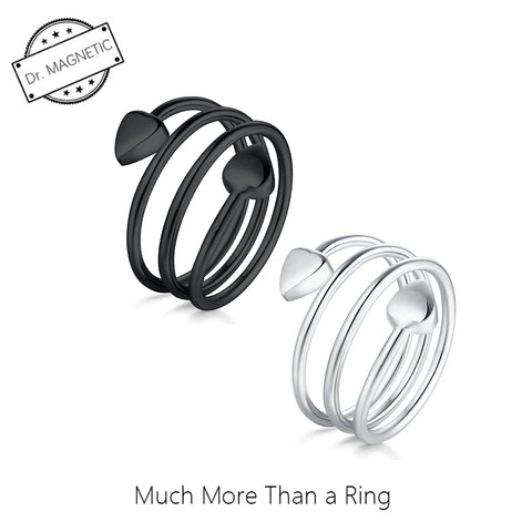 Dr. Magnetic DRM63 Ring - Stainless Steel - Women (Pack of 2 Pcs)
