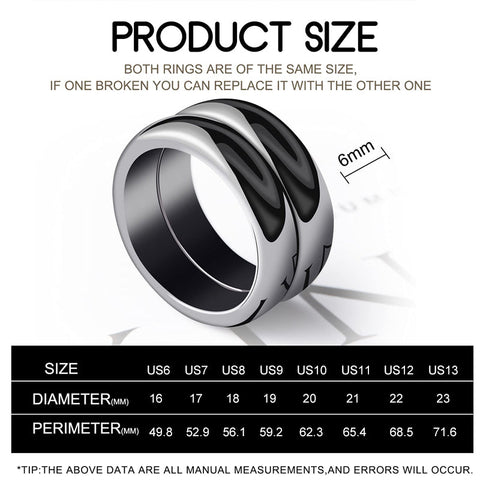 Dr. Magnetic DRM11 Ring - Hematite - Unisex  (Pack of 2 Pcs)