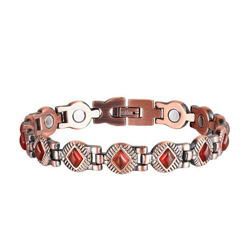 Dr. Magnetic DRM06 Bracelet - Red Copper - Red Agate - Women