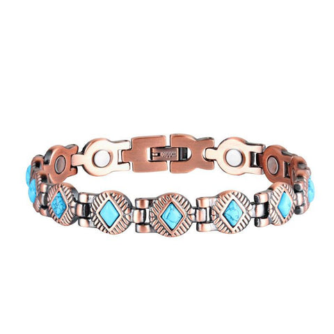 Dr. Magnetic DRM06 Bracelet - Red Copper - Turquoise - Women