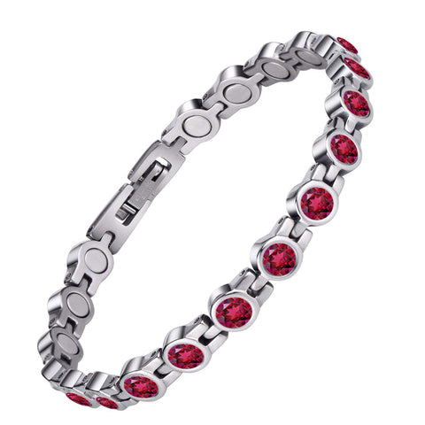 Dr. Magnetic DRM23 Bracelet - Stainless Steel - Birthstone - January - Women