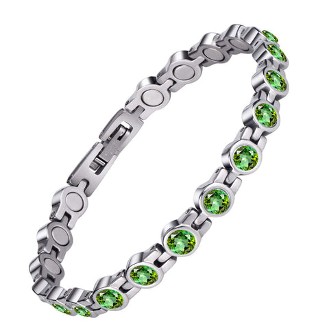 Dr. Magnetic DRM23 Bracelet - Stainless Steel - Birthstone - May - Women