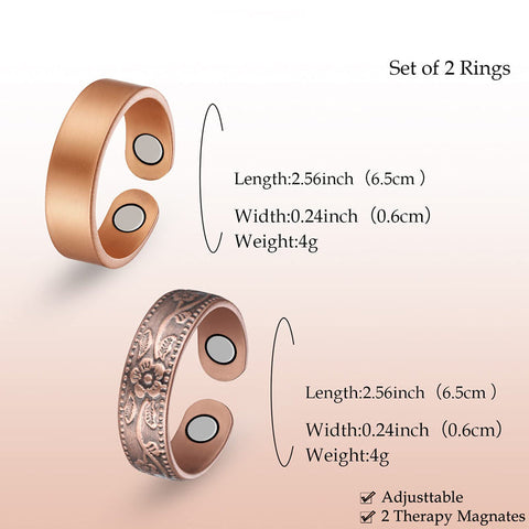 Dr. Magnetic DRM13 Ring - Red Copper - Women (Pack of 2 Pcs)