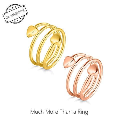 Dr. Magnetic DRM63 Ring - Stainless Steel - Women (Pack of 2 Pcs)