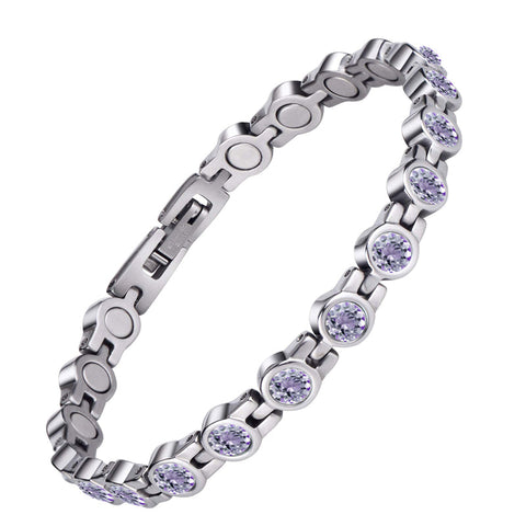 Dr. Magnetic DRM23 Bracelet - Stainless Steel - Birthstone - June - Women