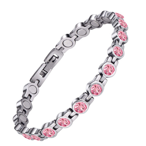 Dr. Magnetic DRM23 Bracelet - Stainless Steel - Birthstone - October - Women