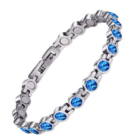Dr. Magnetic DRM23 Bracelet - Stainless Steel - Birthstone - December - Women