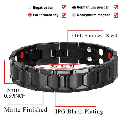 Dr. Magnetic DRM25 Bracelet - Stainless Steel - Black - Men