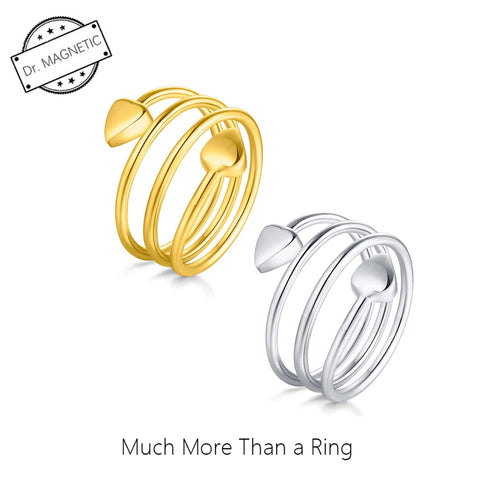 Dr. Magnetic DRM63 Ring - Stainless Steel - Women (Pack of 2 Pcs)