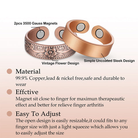Dr. Magnetic DRM13 Ring - Red Copper - Women (Pack of 2 Pcs)