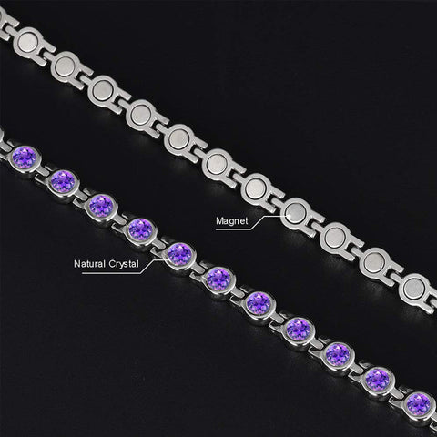 Dr. Magnetic DRM23 Bracelet - Stainless Steel - Birthstone - February - Women
