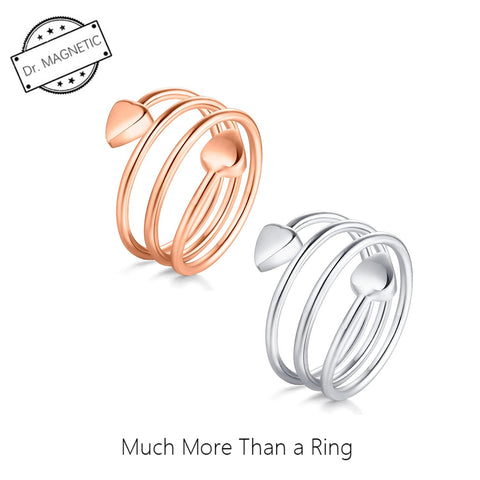 Dr. Magnetic DRM63 Ring - Stainless Steel - Women (Pack of 2 Pcs)