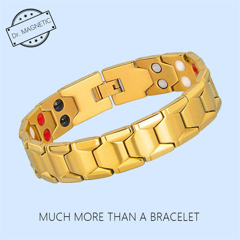 Dr. Magnetic DRM25 Bracelet - Stainless Steel - Gold - Men