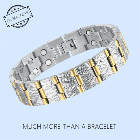 Dr. Magnetic DRM45 Bracelet - Stainless Steel - Silver & Gold - Men