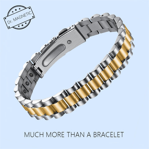 Dr. Magnetic DRM52 Bracelet - Stainless Steel - Silver & Gold - Men