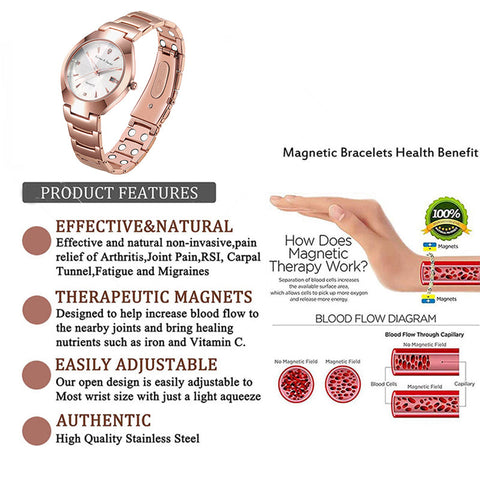 Dr. Magnetic DRM04 Watch - Stainless Steel - Rose Gold- Men