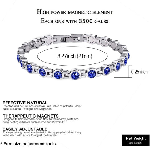 Dr. Magnetic DRM23 Bracelet - Stainless Steel - Birthstone - September - Women
