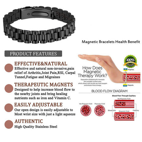 Dr. Magnetic DRM52 Bracelet - Stainless Steel - Black - Men