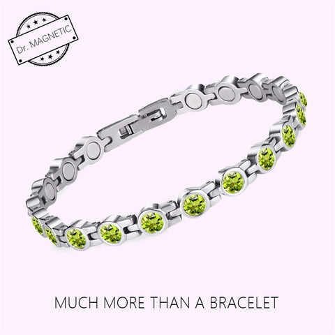 Dr. Magnetic DRM23 Bracelet - Stainless Steel - Birthstone - August - Women