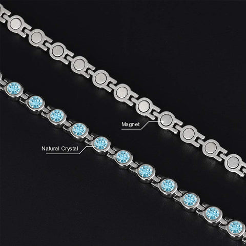 Dr. Magnetic DRM23 Bracelet - Stainless Steel - Birthstone - March - Women