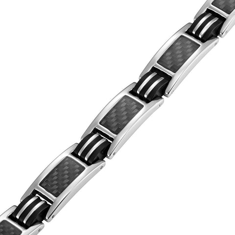 Dr. Magnetic DRM46 Bracelet - Stainless Steel - Silver & Black - Men