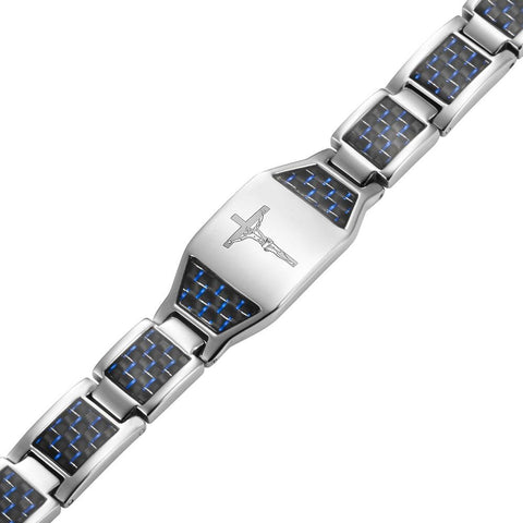 Dr. Magnetic DRM09 Bracelet - Stainless Steel - Silver & Blue - Men