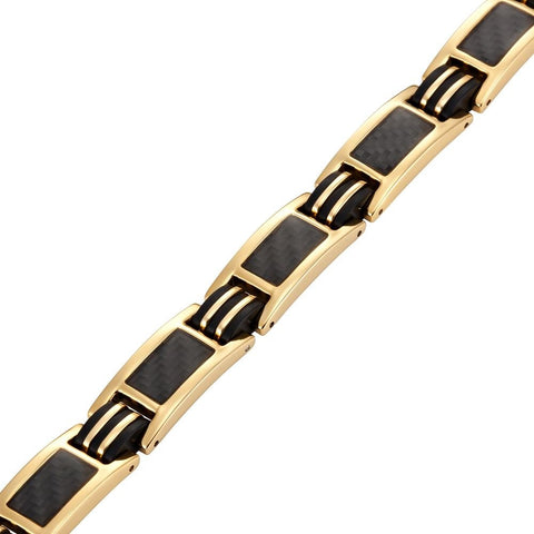 Dr. Magnetic DRM46 Bracelet - Stainless Steel - Gold & Black - Men