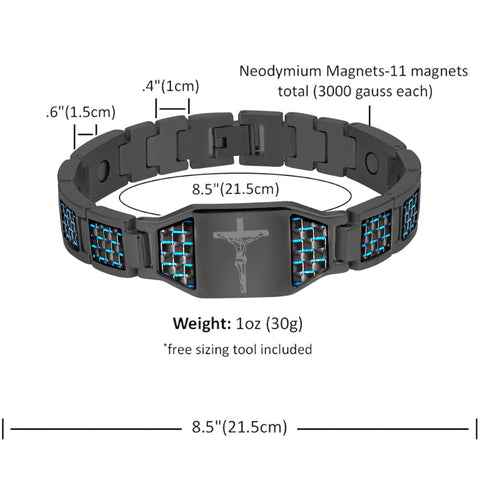 Dr. Magnetic DRM09 Bracelet - Stainless Steel - Black & Blue - Men