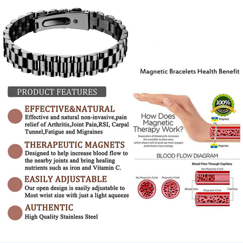 Dr. Magnetic DRM52 Bracelet - Stainless Steel - Dark Grey - Men