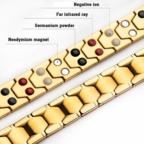 Dr. Magnetic DRM25 Bracelet - Stainless Steel - Gold - Men