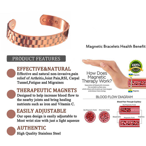 (Free Only Today) Dr. Magnetic DRM49 Bracelet - Stainless Steel | Copper - Men