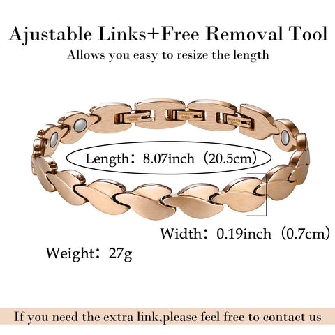 Dr. Magnetic DRM05 Bracelet - Stainless Steel - Rose Gold - Women