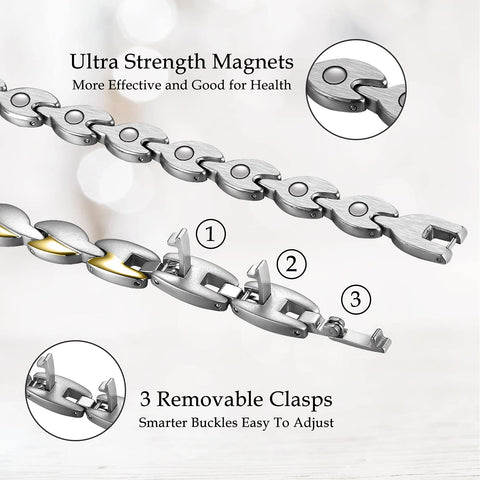 Dr. Magnetic DRM05 Bracelet - Stainless Steel - Silver & Gold - Women