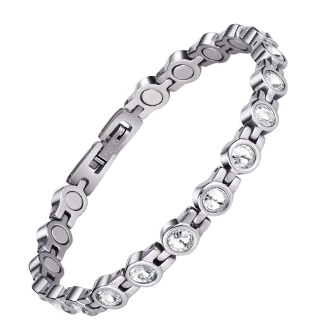 Dr. Magnetic DRM23 Bracelet - Stainless Steel - Birthstone - April - Women